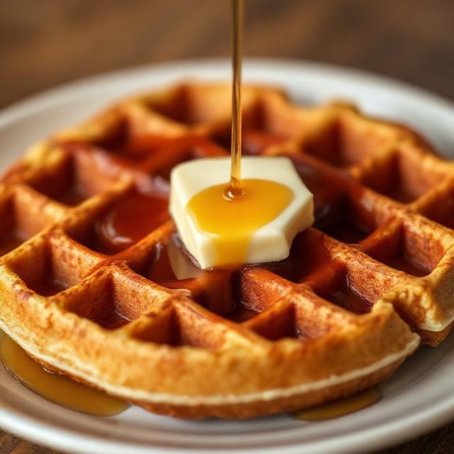 Close-up photo of crepe with Nutella and banana slices, chocolate drizzle, powdered sugar